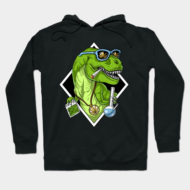 T-Rex Dinosaur Stoner Hoodie by underheaven